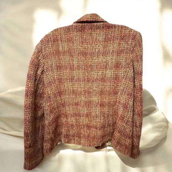 Multicolor Tweed Fabric with Button - Picture 6 of 10